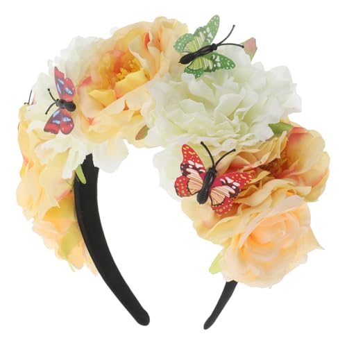 NIYANGLE Halloween Haarreif mit Künstlichen Blumen und Schmetterlingen Mexikanisches Day Of The Dead Kostüm Accessoire Detailreiches Party Headpiece für Festliche Verkleidungen und NIYANGLE Halloween Haarreif mit Künstlichen Blumen und Schmetterlingen Mexikanisches Day Of The Dead Kostüm Accessoire Detailreiches Party Headpiece für Festliche Verkleidungen und von NIYANGLE