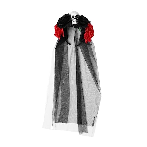 NIYANGLE Halloween Haarreif mit Rosen und Floraler Schleier Teufel Kopfschmuck für Faschingskostüme Hautfreundlich für Karneval Cosplay und Halloween Partys von NIYANGLE