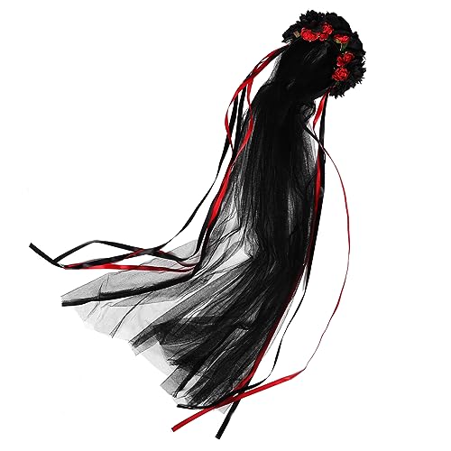 NIYANGLE Halloween Haarschmuck Mit Schwarzen Rosen Schleifen Und Schleier Für Damen Und Mädchen Für Karneval Maskeraden Und Festlichkeiten NIYANGLE Halloween Haarschmuck Mit Schwarzen Rosen Schleifen Und Schleier Für Damen Und Mädchen Für Karneval Maskeraden Und Festlichkeiten von NIYANGLE