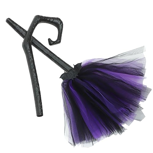 NIYANGLE Halloween Hexenbesen Deko Besenstab mit Abnehmbarem Design Stabile Hexenbesen Dekoration für Halloween Party Kostüm Bühnenauftritt und Hexenthemen Events von NIYANGLE