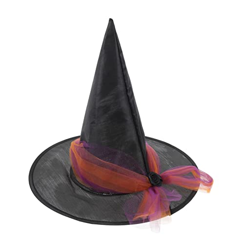 NIYANGLE Halloween Hexenhut für Damen Eleganter Schwarzer mit Blumenmuster für Kostümpartys Karneval und Cosplay Vielseitig Einsetzbar für Besondere Anlässe und NIYANGLE Halloween Hexenhut für Damen Eleganter Schwarzer mit Blumenmuster für Kostümpartys Karneval und Cosplay Vielseitig Einsetzbar für Besondere Anlässe und von NIYANGLE