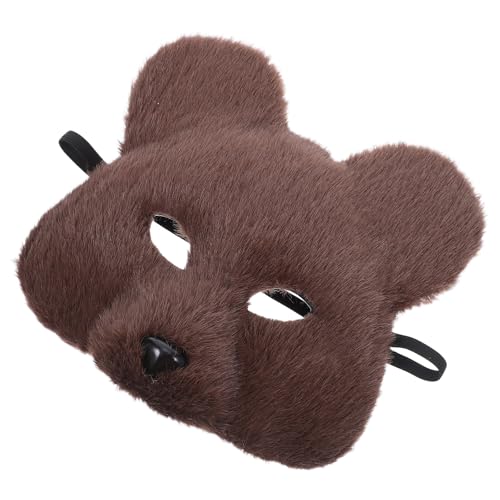 NIYANGLE Halloween-Party-Bärenmaske: Weiche Tiergesichtsmaske aus Plüsch für Cosplay, Maskerade und Karneval, realistisches Kostümzubehör zum Verkleiden von NIYANGLE