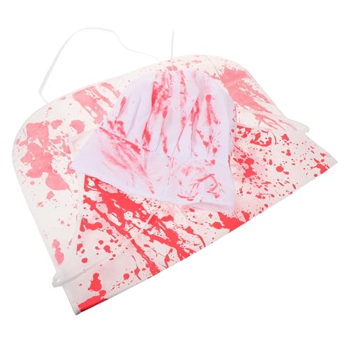 NIYANGLE Halloween Scary Chef Apron Set mit Realistischen Bluteffekten Blutiges Kochkostüm mit Kochmütze Komfortables Langlebiges Horror Cosplay Outfit für Zombie und Horrorpartys NIYANGLE Halloween Scary Chef Apron Set mit Realistischen Bluteffekten Blutiges Kochkostüm mit Kochmütze Komfortables Langlebiges Horror Cosplay Outfit für Zombie und Horrorpartys von NIYANGLE