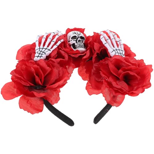 NIYANGLE Halloween-Stirnband: Rotes Halloween-Stirnband mit Skeletthand-Design – leichtes Haarteil für Horror-Partys und Feiern NIYANGLE Halloween-Stirnband: Rotes Halloween-Stirnband mit Skeletthand-Design – leichtes Haarteil für Horror-Partys und Feiern von NIYANGLE