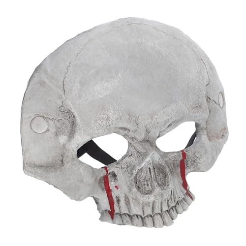 NIYANGLE Halloween-Totenkopfmaske: Halbmaske aus Schaumstoff mit blutigem Auge – Horror-Skelett-Gesichtsbedeckung – Gruselige Party-Requisiten für Cosplay-Kostüme für Erwachsene, mexikanische von NIYANGLE