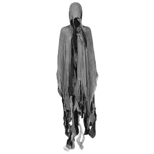 NIYANGLE Halloween-Umhang mit Kapuze, Todesrobe, Kostüm für Erwachsene – Horror-Geisterumhang, Robe, Zaubererumhang für Cosplay, Bühnenauftritte und Partydekorationen von NIYANGLE