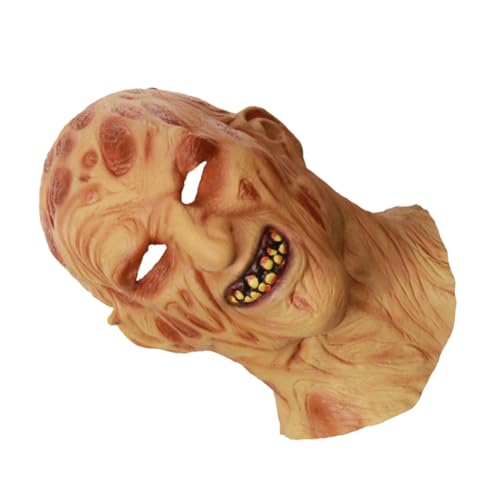 NIYANGLE Halloween Zombie Gesicht mit Feuerbrand und Verrottung Horror Kostümmaske für Cosplay Party Verkleidung und Tanzaufführung von NIYANGLE