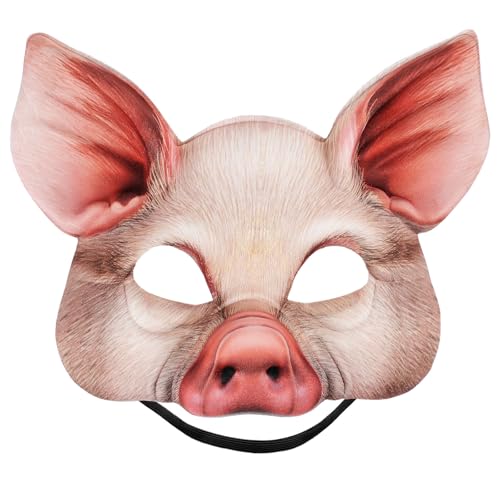 NIYANGLE Halloween-tiermaske: Halbgesichts-schweinemaske für Party-festivals, Cosplay, Kostümball – Lustige Maskerade-kostüm-requisite für Karnevalsveranstaltungen NIYANGLE Halloween-tiermaske: Halbgesichts-schweinemaske für Party-festivals, Cosplay, Kostümball – Lustige Maskerade-kostüm-requisite für Karnevalsveranstaltungen von NIYANGLE