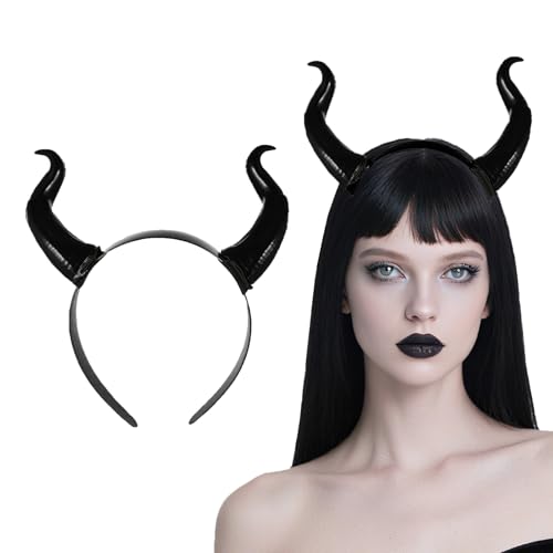 NIYANGLE Hörner Stirnband Teufelshörner Stirnband Schafshorn Haarband Für Erwachsene Gothic Tier Halloween Cosplay Kostüm Accessoires Fotoshooting Requisiten von NIYANGLE