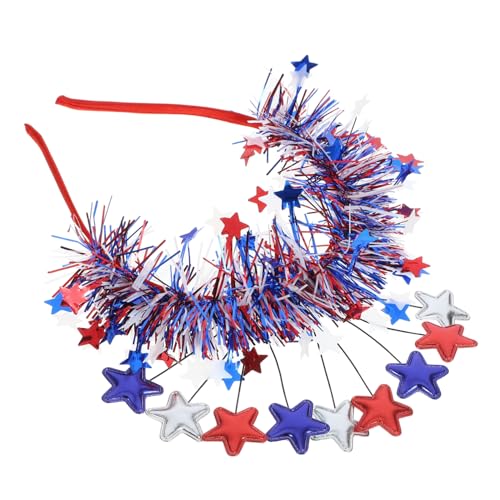 NIYANGLE Independence Day Stirnband mit Kleinen Sternen Patriotisches Haarband für Feier Festliches US Cosplay Accessoire Rot Weiß Blaues Sternkopfschmuck für Party und Event von NIYANGLE