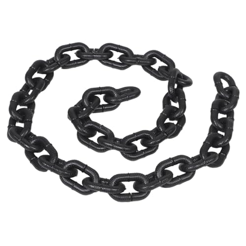 NIYANGLE Ketten Halloween Gefälschte Kette Halloween-Ketten Aus Kunststoff Kettenfälschung Halloween-kettenstütze Halloween-kostümketten Piraten-Requisiten Karneval Requisiten Plastik Black von NIYANGLE