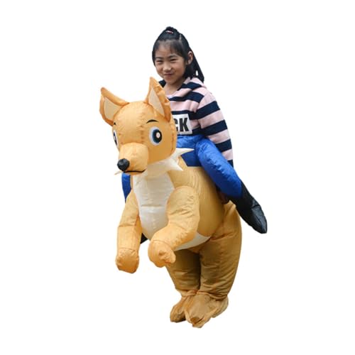 NIYANGLE Kleiner gelber Hund aufblasbarer Anzug Kostüm aufblasen Kostüme Aufblasbares Kinderkostüm halloween costume halloween kleidung kuschelig Anzüge durchführen Aufblasbares Kostüm Weiß von NIYANGLE