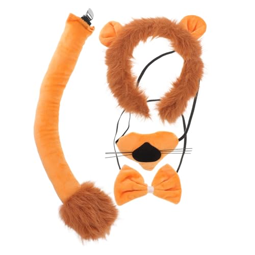 NIYANGLE Kostüm Halloween Tierkostüm mit Ohren Stirnband Fliege Leichtes Material Langlebig für Dschungel Themen Party Cosplay Geburtstag Fest von NIYANGLE