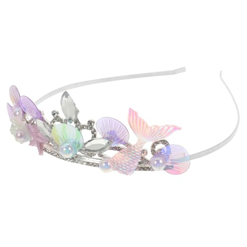 NIYANGLE Krone Haarband mit Tiara Haarschmuck für Meerjungfrauenpartys Langlebiges Stirnband für Frisuren und Festliche Anlässe für Prinzessinnen von NIYANGLE