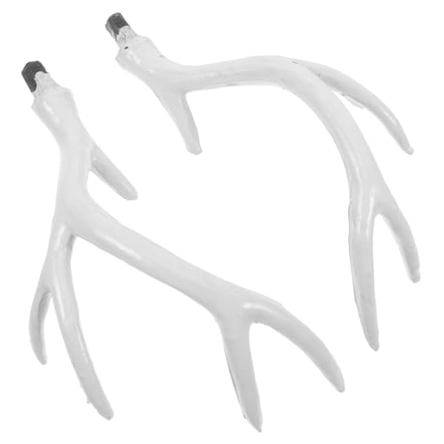 NIYANGLE Künstliche Weiße Hirschgeweih Kopfbedeckung Dekoratives DIY Haarschmuck für Fasching Karneval Weihnachtsfeier und Kostümparty Handgefertigtes Accessoire für Festliche Anlässe von NIYANGLE