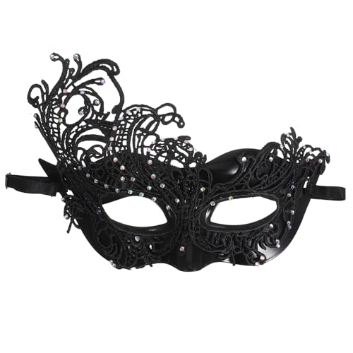NIYANGLE Maske für Maskenpartys: Vintage-Maskenmaske aus Spitze – bequemes Halbgesichtsdesign für Halloween-Karneval und Cosplay-Mottopartys von NIYANGLE
