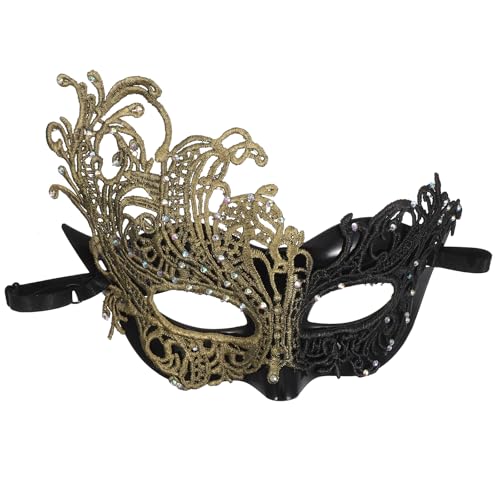 NIYANGLE Maske für Maskenpartys: Vintage-Maskenmaske aus Spitze – bequemes Halbgesichtsdesign für Halloween-Karneval und Cosplay-Mottopartys von NIYANGLE
