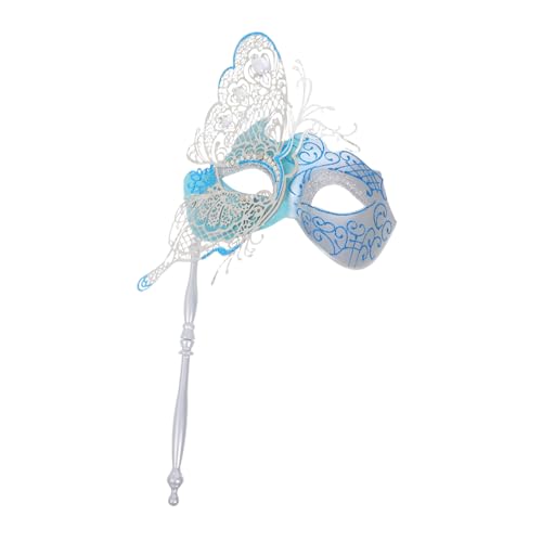NIYANGLE Metal Venetian Butterfly mit Stab Stilvolle Damen-kostümmaske für Halloween Karneval Ball Fasching Leicht und Komfortabel für Abendveranstaltungen von NIYANGLE