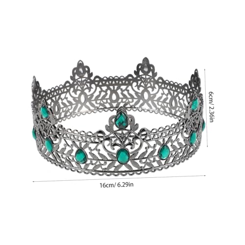 NIYANGLE Mittelalterliche Herrenkrone mit Strasssteinen Königliches Haaraccessoire für Vielseitig Einsetzbar bei Geburtstagsfeiern Prom Partys Halloween und Cosplay von NIYANGLE