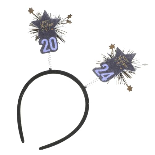 NIYANGLE Neujahrs Haarreif Leichtes Langlebiges Party Kopfschmuck mit Kreativer Stern Dekoration Vielseitig als Stirnband und Fotorequisite für Silvester Karneval Neujahrsfeier von NIYANGLE