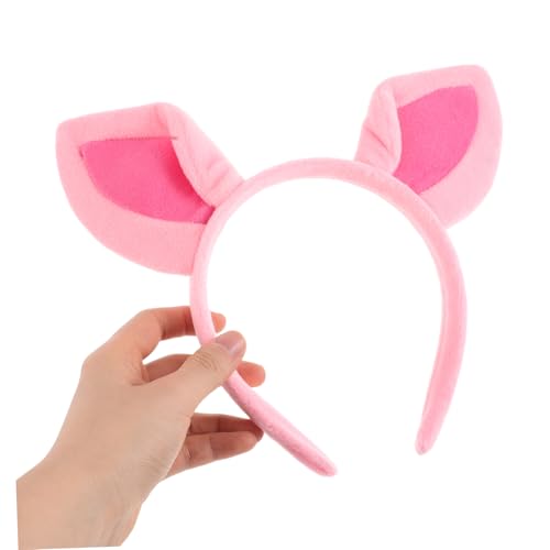 NIYANGLE Niedlicher Rosa Schweineohren Haarreif aus Weichem Plüsch Lustiges Tierohren Stirnband für Erwachsene Vielseitiges Accessoire für Cosplay Party Halloween Geburtstage und von NIYANGLE