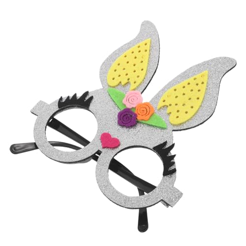 NIYANGLE Osterhasenbrille Bunny Osterbrille für Festtags Zubehör Spaßige Brille Osterfest Accessoire Osterhasen -Maskenhandwerk Halloween Kostümzubehör Flanell Silver NIYANGLE Osterhasenbrille Bunny Osterbrille für Festtags Zubehör Spaßige Brille Osterfest Accessoire Osterhasen -Maskenhandwerk Halloween Kostümzubehör Flanell Silver von NIYANGLE