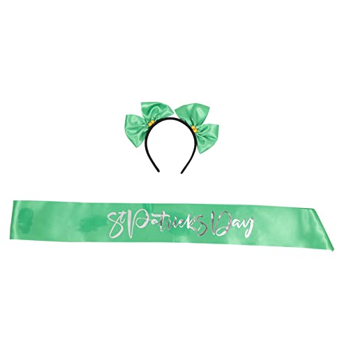 NIYANGLE Patrick Day Party Haarschmuck Teiliges Haarreif und Etiquette Band Silber Langlebiges Stoffmaterial Festliche Dekoration für Irische Festival und Karnevalsmottopartys von NIYANGLE