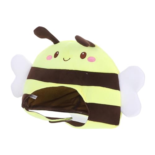 NIYANGLE Plüsch Bienen Kostüm Kopfteil Cartoon Honigbiene Tierkopfbedeckung Weiches Cosplay Foto Requisite für Geburtstag Weihnachten Karneval von NIYANGLE