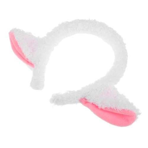 NIYANGLE Plüsch Lammohren Stirnband Weiß Kuscheliges Schaf Haarreif Niedliches Cosplay Accessoire Kostüm Tierparty Geburtstag Halloween Fest von NIYANGLE
