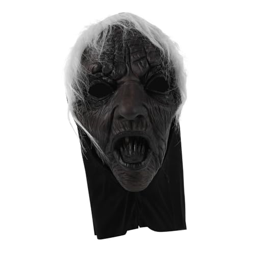 NIYANGLE Realistische Hexenmaske mit Hervorstehender Atmungsaktives Material Verstellbare für Erwachsene Gruseliges Halloween Cosplay Zubehör für Horrorpartys und Maskeraden von NIYANGLE