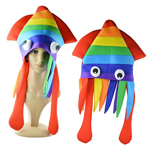 NIYANGLE Regenbogen Hut für Lustiger und Verrückter Party Kopfschmuck für Halloween und Tier Themenfeiern Bequemer und Farbenfroher Kostüm Hut mit Niedlichem Design von NIYANGLE