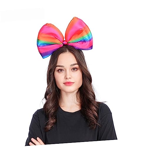 NIYANGLE Regenbogen Streifen Haarband mit Schleife Leichtes und Rutschfestes Party Haaraccessoire für Cosplay und Feste für Unvergessliche Fotos und Besondere Anlässe NIYANGLE Regenbogen Streifen Haarband mit Schleife Leichtes und Rutschfestes Party Haaraccessoire für Cosplay und Feste für Unvergessliche Fotos und Besondere Anlässe von NIYANGLE