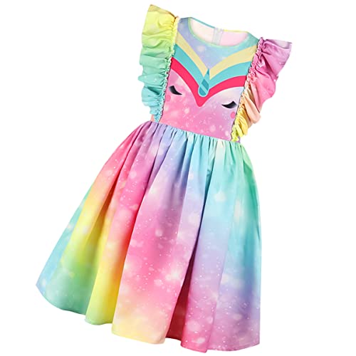 NIYANGLE Regenbogenkleid kleidung Mädchen Einteiler Mädchenkleid Kostümkleid für Mädchen Polyester NIYANGLE Regenbogenkleid kleidung Mädchen Einteiler Mädchenkleid Kostümkleid für Mädchen Polyester von NIYANGLE