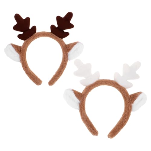 NIYANGLE Rentiergeweih, Haarreif mit Weihnachtsgeweih, Stirnband für Erwachsene und Kinder, niedliche Hirschohren, Kopfbedeckung, Tier-Cosplay-Kostüm für Halloween, Weihnachtsfeier, 2 Stück NIYANGLE Rentiergeweih, Haarreif mit Weihnachtsgeweih, Stirnband für Erwachsene und Kinder, niedliche Hirschohren, Kopfbedeckung, Tier-Cosplay-Kostüm für Halloween, Weihnachtsfeier, 2 Stück von NIYANGLE