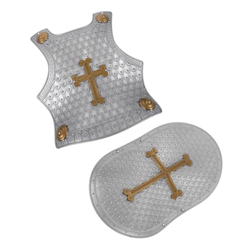NIYANGLE Retro Rüstung Spielset mit Schild Robustem Kunststoff Sicher und Langlebig Tragbar für Rollenspiele Altersgerecht und Ansprechend Gestaltet von NIYANGLE