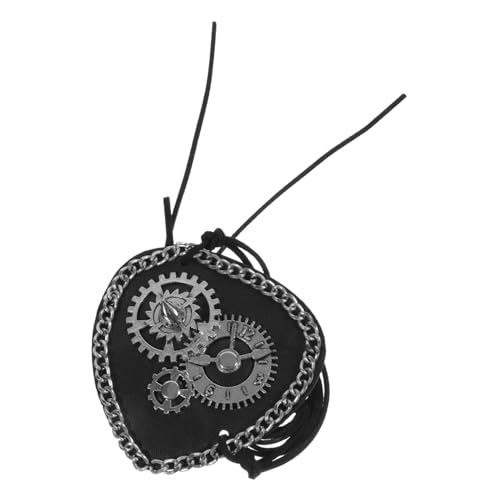 NIYANGLE Retro Stil Augenklappe aus PU für Piraten Cosplay Elastische Augenabdeckung mit Punk Halloween und Themenpartys Einstellbar für Erwachsene von NIYANGLE