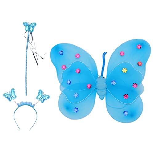 NIYANGLE Schmetterlingsflügel Prinzessin Fee Kostüme Mädchen Flügel Kostüm für Kleinkinder Blau hühner stirntuch Feenflügel für Mädchen Feenflügel verkleiden sich Stoff Blue NIYANGLE Schmetterlingsflügel Prinzessin Fee Kostüme Mädchen Flügel Kostüm für Kleinkinder Blau hühner stirntuch Feenflügel für Mädchen Feenflügel verkleiden sich Stoff Blue von NIYANGLE