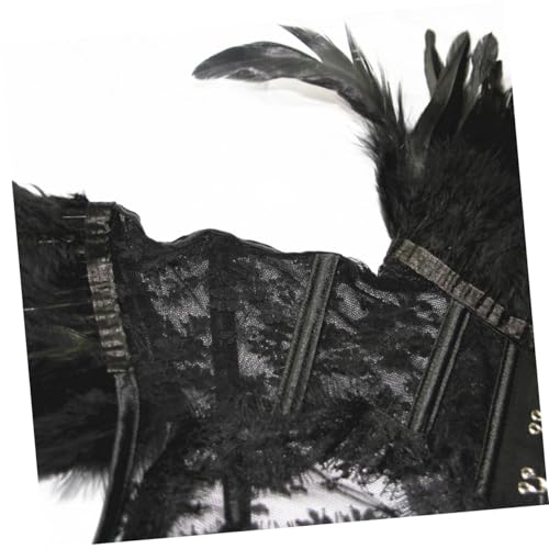 NIYANGLE Schwarzer Spitzenumhang Cosplay Cape mit Kapuze Leichter Bequemer für Halloween und Kostümparty Einfach an Auszuziehen Auffälliges Verkleidungszubehör von NIYANGLE