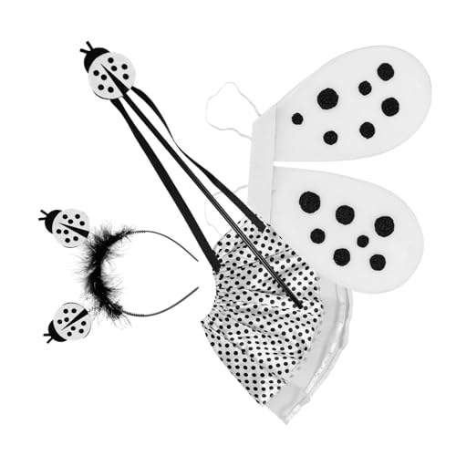NIYANGLE Schwarzes Weißes Marienkäfer Flügelkostüm Verstellbar Leicht Für Party Cosplay Bühnenauftritt NIYANGLE Schwarzes Weißes Marienkäfer Flügelkostüm Verstellbar Leicht Für Party Cosplay Bühnenauftritt von NIYANGLE