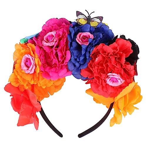 NIYANGLE Simulation Blumen Haarreif für Damen Halloween Haarschmuck mit Schmetterlingen Leichtes und Modisches Stirnband für Partys und Fotografie für Festliche Anlässe von NIYANGLE