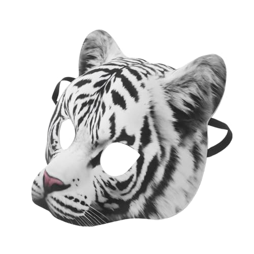 NIYANGLE Simulierte Tigermaske Tiermaske Tier Halbgesichtsmaske Tigermaske Für Cosplay Party Maskerade Partymaske Cosplay Masken Für Frauen Tier Karnevalsmaske Tiermaske von NIYANGLE