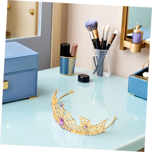 NIYANGLE Spider Web Crown Halloween Tiara mit Funkelnden Strasssteinen Leichter Gothic Haarreif für Damen Eleganter Spinnennetz Kopfschmuck Vielseitiges Party Cosplay-accessoire von NIYANGLE