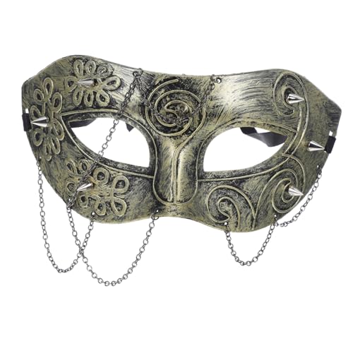 NIYANGLE Steampunk Halbgesichtsmaske mit Kette Punk für Herren und Damen Leichte Bühnenmaske für Halloween Karneval Cosplay und Theaterveranstaltungen von NIYANGLE