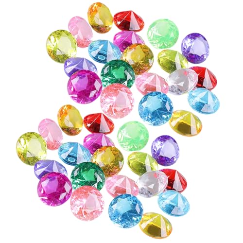 NIYANGLE Tauch-Edelstein-Poolspielzeug 60 Stück Bunte Diamant-Kunststoff-Edelsteine Piratenschatz Sinkende Schwimmbad-Juwelen Spielzeug Für Den Sommer Für Partygeschenke von NIYANGLE