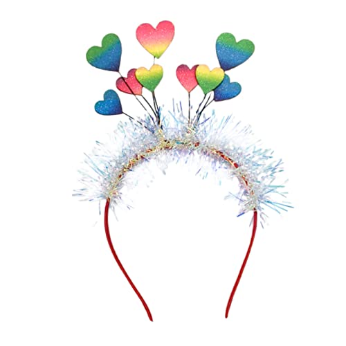 NIYANGLE Valentinstag Haarreif Damen Liebesherz Haarband Leichtes Langlebiges Haarschmuck für Party Geschenkidee für Freundinnen Festliches Accessoire mit Bunten Herzmotiven von NIYANGLE