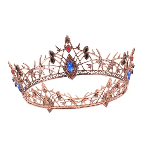 NIYANGLE Vintage Brautkrone Retro Prinzessin Hochzeitsdiadem Goth Braut Haarschmuck Barock Stirnreif für Hochzeiten Partys Renaissance Cosplay Bühnenauftritte von NIYANGLE