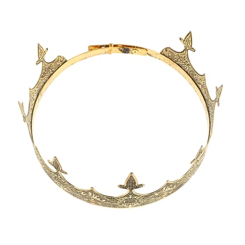 NIYANGLE Vintage Mittelalterliche Königskrone aus Leichtem Legierungsmetall Europäischer Hofstil Königlicher Kopfschmuck für Herren Verstellbar für Fasching Karneval und Geburtstagsfeiern von NIYANGLE