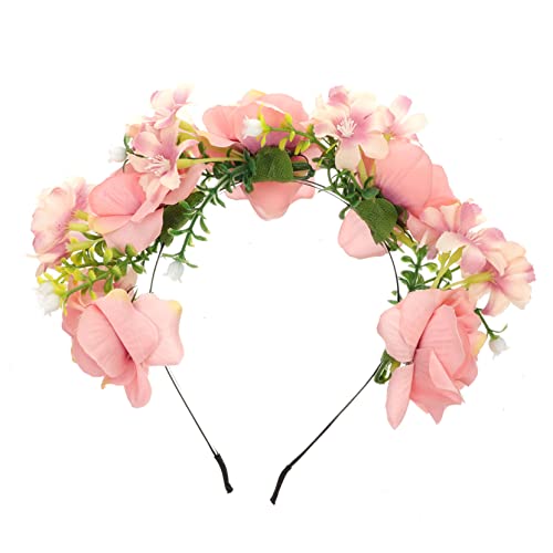 NIYANGLE Weihnachtliches Blumen Haarband aus Stoff Langlebige Imitations Rosen Lebendige Farbgestaltung Komfortabel Vielseitig Verwendbar für Festtage und Bühnenauftritte von NIYANGLE