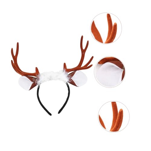 NIYANGLE Weihnachtliches Stirnband mit Rentiergeweih Leichtes Polyester Haarreif für Karneval Weihnachtsfeier Kostüm und Winterparty Festlicher Kopfschmuck für Jungen und Mädchen von NIYANGLE