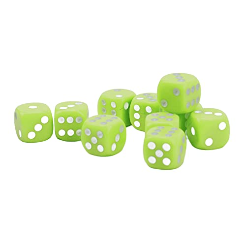 30-teiliges 6-seitiges Würfelset aus Kunststoff mit Runden Ecken für Tischspiele, Brettspiele (hellgrün) von NIZUUONE